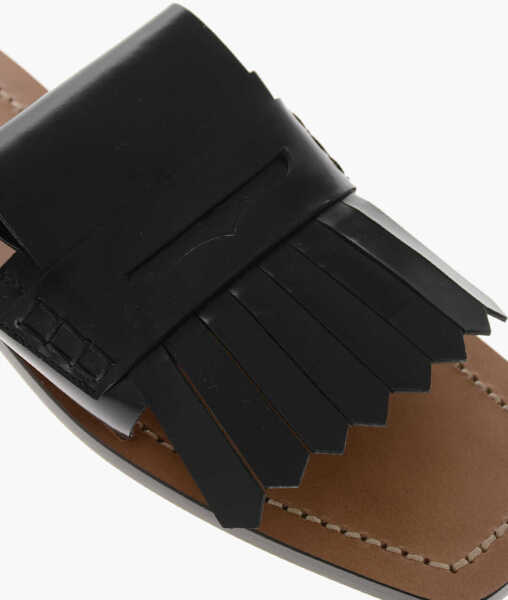 Sandale fara toc Marni Leather Sandals Penny With Leather Sole Black Femei (BM 19760207) 4