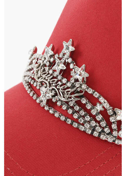 Sepci DSQUARED2 Solid-Color Baseball Cap With Crown Red Barbati (BM 19760210) 2