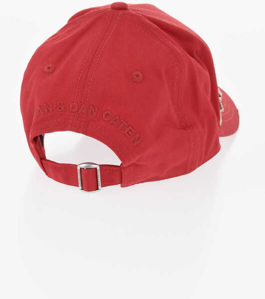 Sepci DSQUARED2 Solid-Color Baseball Cap With Crown Red Barbati (BM 19760210) 3