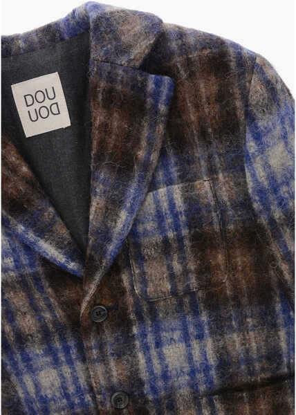 Paltoane DOUUOD Checked Wool-Blend Coat Multicolor Fete (BM 19760216) 2