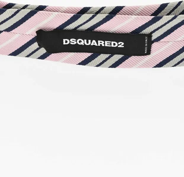 Curele DSQUARED2 Striped Fabric Belt 35Mm Pink Barbati (BM 19760219) 3