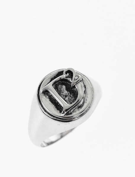 Inele DSQUARED2 Brass Signet Ring With Embossed Monogram Silver Barbati (BM 19760231) 2