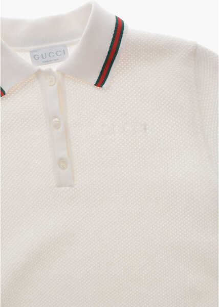 Tricouri Polo Gucci Knit Polo Dress With Iconic Collar White Fete (BM 19760237) 2