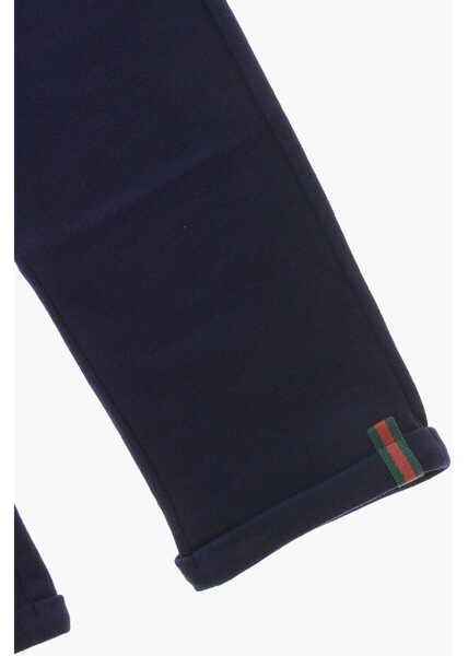 Pantaloni de trening Gucci Brushed Cotton Joggers With Cuffed Hems Blue Baieti (BM 19760246) 4