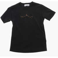 Tricouri Cotton Crewneck T-Shirt With Flocked Logo Baieti