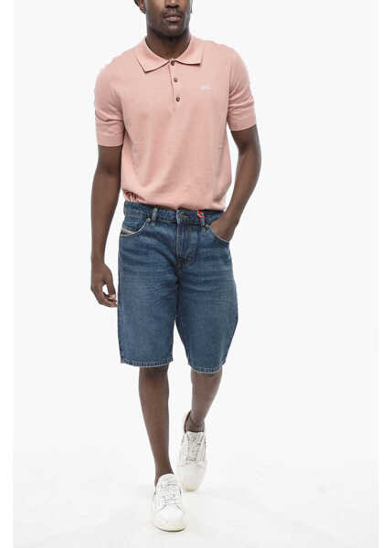 Pantaloni scurti Diesel Slim Fit Shorts With Logo Button Blue Barbati (BM 19760261) 4