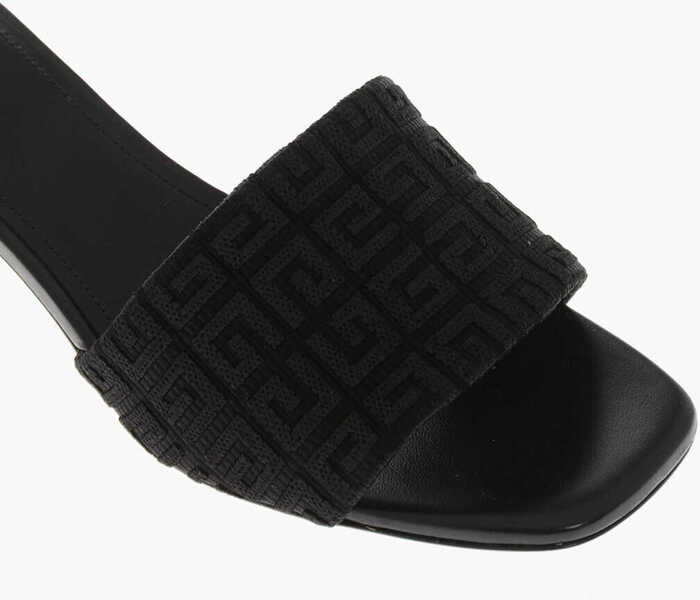 Saboti Givenchy Open-Toe Jacquard Fabric Mules With Iconic 5Cm Heel Black Femei (BM 19760360) 4