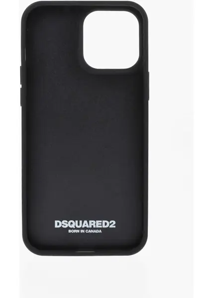 Huse mobil & tablete DSQUARED2 Solid-Color Iphone 13 Pro Case With Contrast Logo Black Barbati (BM 19760363) 2