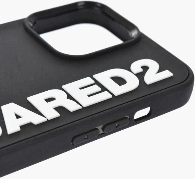 Huse mobil & tablete DSQUARED2 Solid-Color Iphone 13 Pro Case With Contrast Logo Black Barbati (BM 19760363) 3