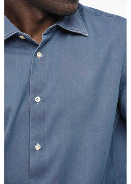 Camasi de blugi VINCENZO DI RUGGIERO Denim Shirt With French Collar Blue Barbati (BM 19760372) 3