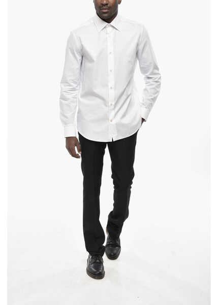 Camasi casual VINCENZO DI RUGGIERO Cotton Poplin Shirt With French Collar White Barbati (BM 19760381) 4