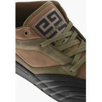 Incaltaminte pentru Barbati pagina 32 - Sneakers Givenchy Nappa Leather And Nylon Mid Sneakers With Front Logo Military Green Barbati (BM 19760390) - B-mall.ro