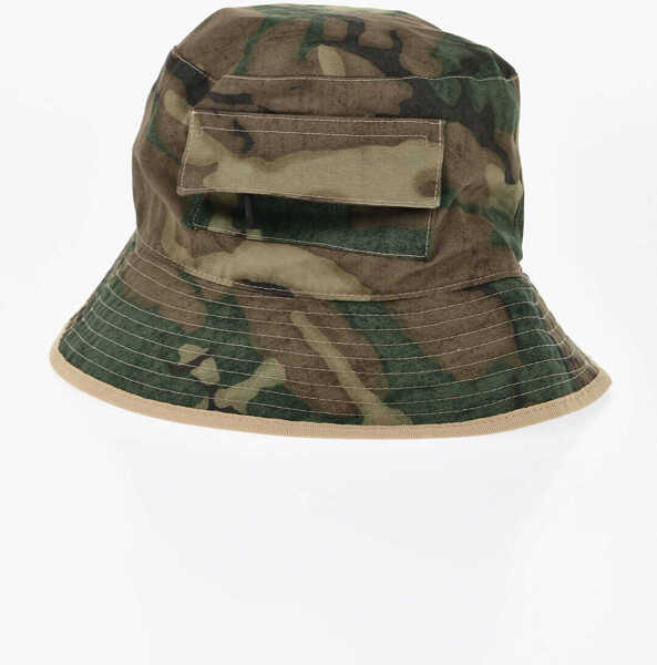 Caciuli DSQUARED2 Camouflage Bucket Hat With Pocket Brown Barbati (BM 19760393) 2