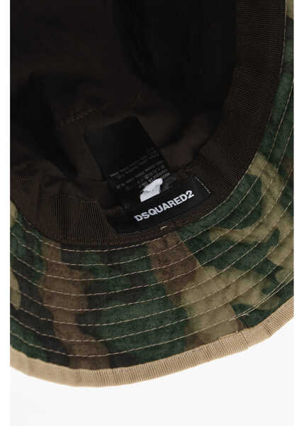 Caciuli DSQUARED2 Camouflage Bucket Hat With Pocket Brown Barbati (BM 19760393) 4