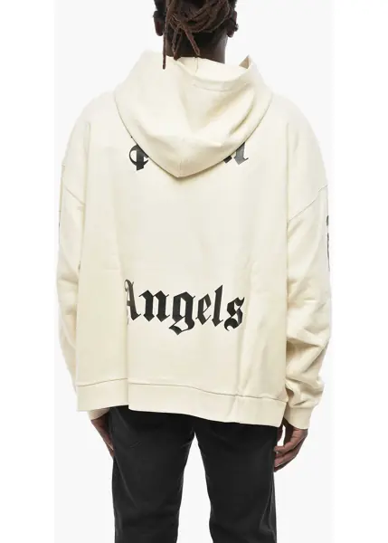 Bluze de trening Palm Angels Brushed Cotton Hoodie Pin Up White Barbati (BM 19760399) 2