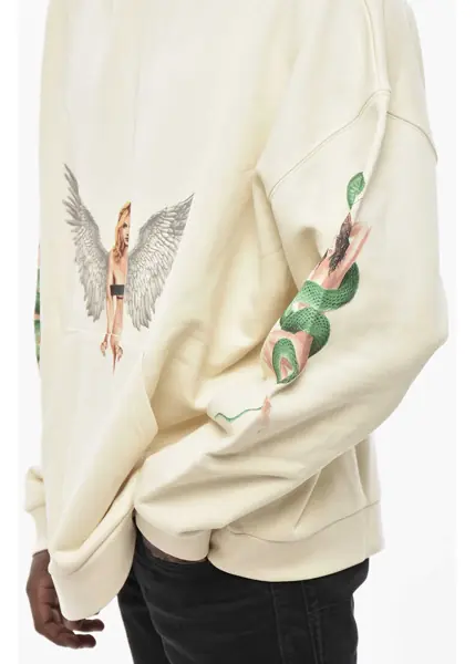 Bluze de trening Palm Angels Brushed Cotton Hoodie Pin Up White Barbati (BM 19760399) 3