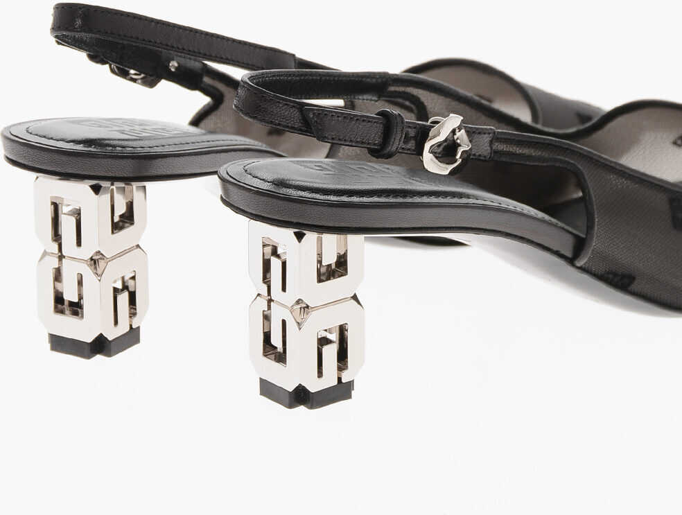 Pantofi stiletto Givenchy Monogram Mesh Slingbacks With Iconic 5Cm Heel Black Femei (BM 19760402) 2