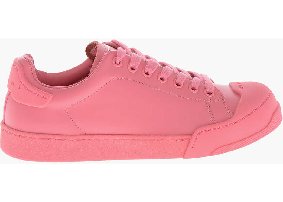 Sneakers Marni Low Leather Sneakers With Rubber Toe Cap Pink Femei (BM 19760405) 3