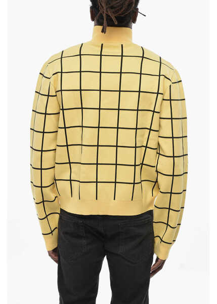 Pulovere Marni Viscose-Blend Mock Neck Sweater With Windowpane Pattern Yellow Barbati (BM 19760408) 2