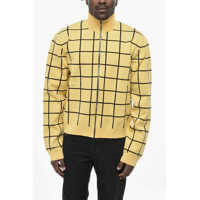 Pulovere Viscose-Blend Mock Neck Sweater With Windowpane Pattern Barbati