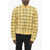 Marni Viscose-Blend Mock Neck Sweater With Windowpane Pattern Yellow