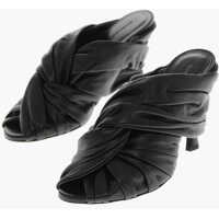 Saboti Open-Toe Leather Mules Twist With 10Cm Heel Femei