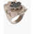 DSQUARED2 Metal Ring Funky Tribal Decorated With Maple Leaf Motif Black