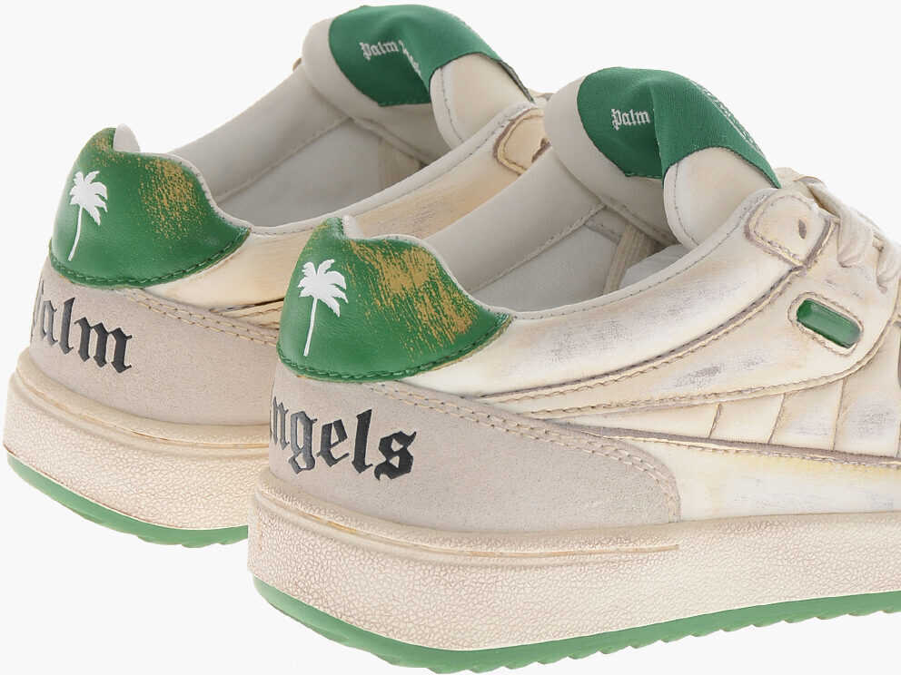 Sneakers Palm Angels Leather Sneakers Angels University Distressed Effect White Femei (BM 19760423) 2