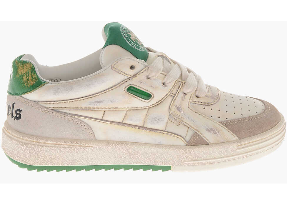 Sneakers Palm Angels Leather Sneakers Angels University Distressed Effect White Femei (BM 19760423) 3