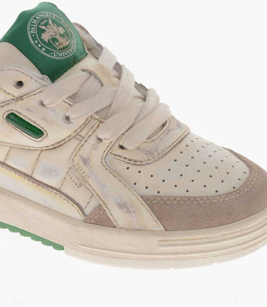 Sneakers Palm Angels Leather Sneakers Angels University Distressed Effect White Femei (BM 19760423) 4