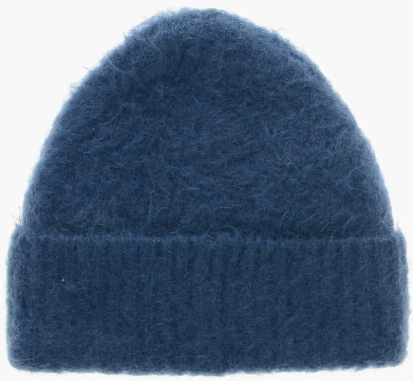 Caciuli Acne Studios Wool-Blend Beanie Kameo In Solid Color Blue Barbati (BM 19760441) 3