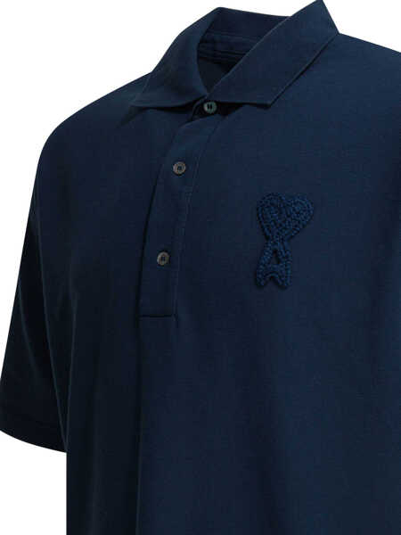 Tricouri Polo AMI Paris Polo shirts Blue Barbati (BM 19760832) 4