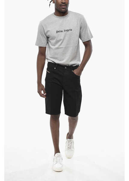 Pantaloni scurti Diesel Slim-Fit Solid-Color Shorts Black Barbati (BM 19760897) 4