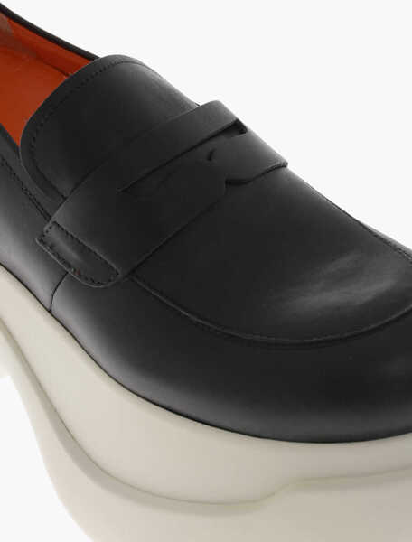 Mocasini Marni Leather Penny Loafers With 8Cm Platform Sole Black Femei (BM 19760900) 4