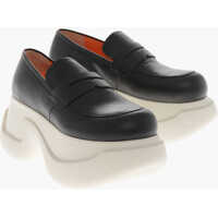 Mocasini Leather Penny Loafers With 8Cm Platform Sole Femei