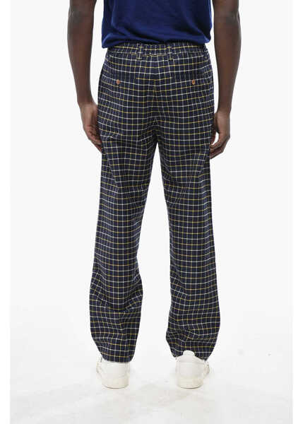 Pantaloni casual Marni Wool-Blend 4-Pocket Trousers With Check Pattern Blue Barbati (BM 19760909) 2