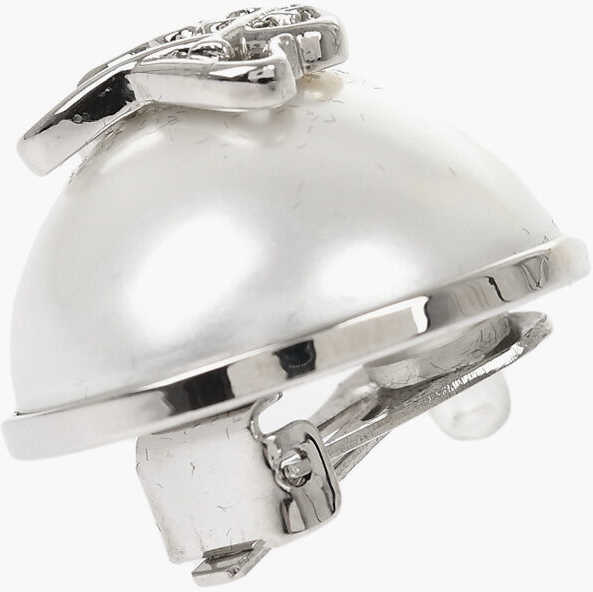 Cercei DSQUARED2 Metal Clip-On Earrings With Embossed Monogram Silver Femei (BM 19760927) 2