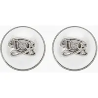 Cercei Metal Clip-On Earrings With Embossed Monogram Femei