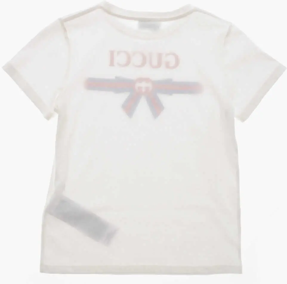 Tricouri Gucci Crewneck T-Shirt With Printed Logo White Baieti (BM 19760933) 3