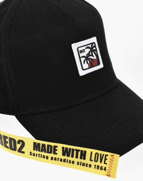 Sepci DSQUARED2 Cotton Baseball Cap With Patch Black Barbati (BM 19760936) 3