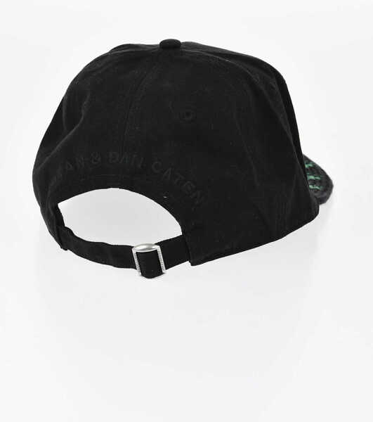 Sepci DSQUARED2 Could You Be Loved Baseball Cap With Crochet Visor Black Barbati (BM 19760939) 2