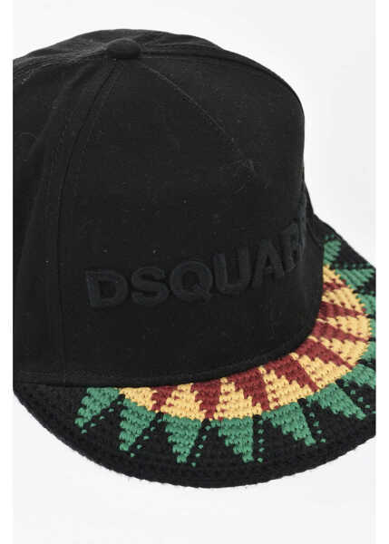 Sepci DSQUARED2 Could You Be Loved Baseball Cap With Crochet Visor Black Barbati (BM 19760939) 3