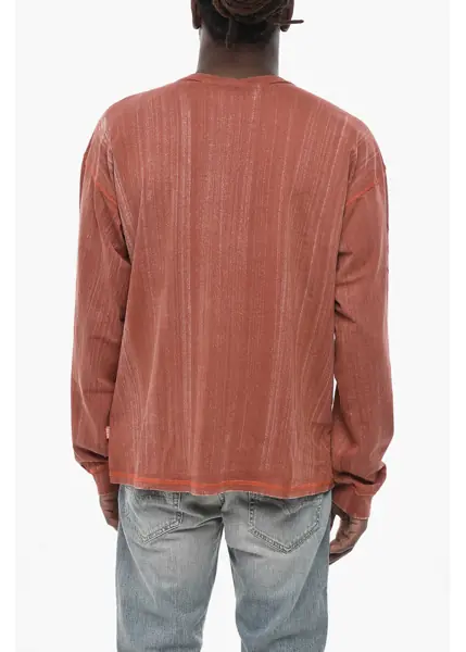 Tricouri Diesel Long-Sleeve Crew Neck T-Shirt T-Boxt-Ls-Q2 With Velour Detai Orange Barbati (BM 19760948) 2