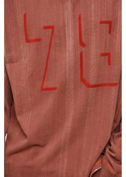 Tricouri Diesel Long-Sleeve Crew Neck T-Shirt T-Boxt-Ls-Q2 With Velour Detai Orange Barbati (BM 19760948) 3