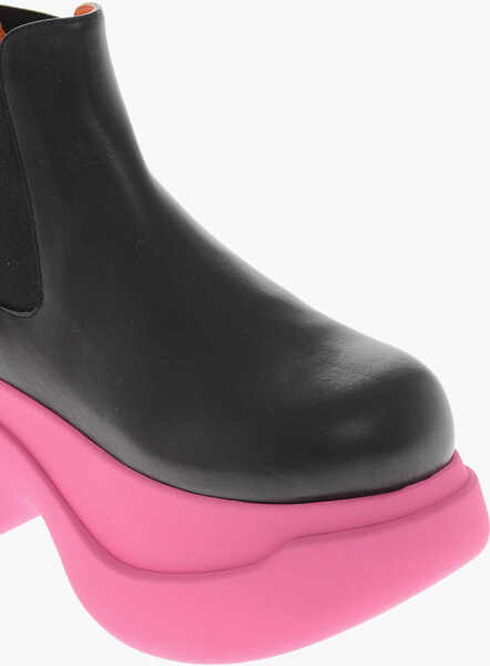 Botine Marni Leather Chelsea Boots With 8Cm Chunky Sole Black Femei (BM 19760951) 4