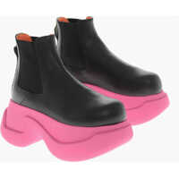 Botine Leather Chelsea Boots With 8Cm Chunky Sole Femei