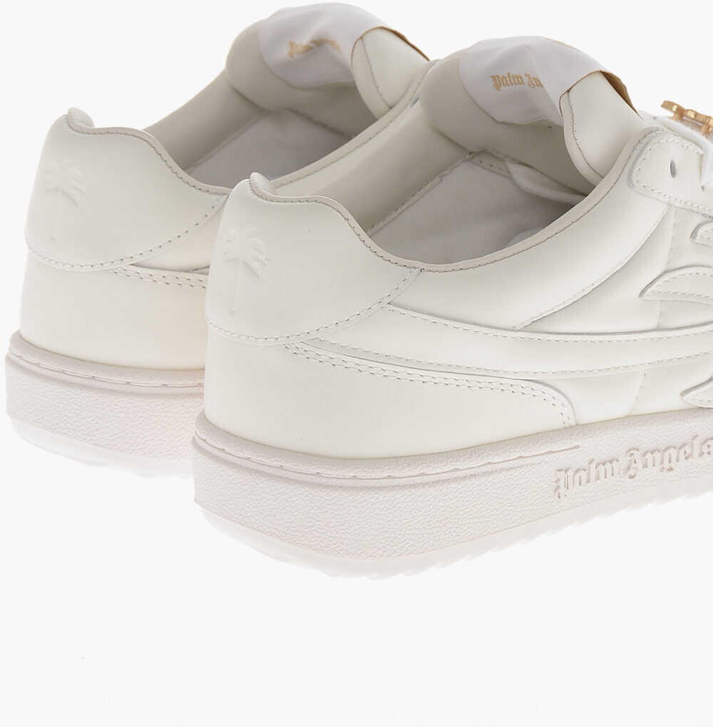 Sneakers Palm Angels Leather Sneaker Beach University With Appliqu Logo White Femei (BM 19760954) 2