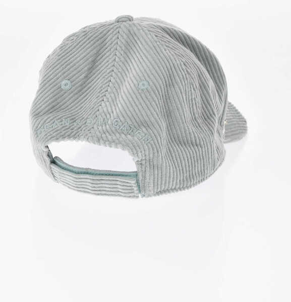 Sepci DSQUARED2 Ribbed Velour Baseball Cap Tiara With Metal Detail Embellish Light Blue Barbati (BM 19760957) 3