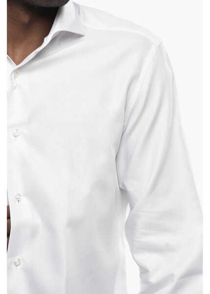 Camasi casual LABORATORIO DEL CARMINE Solid-Color Shirt Giotto With French Collar White Barbati (BM 19760963) 3