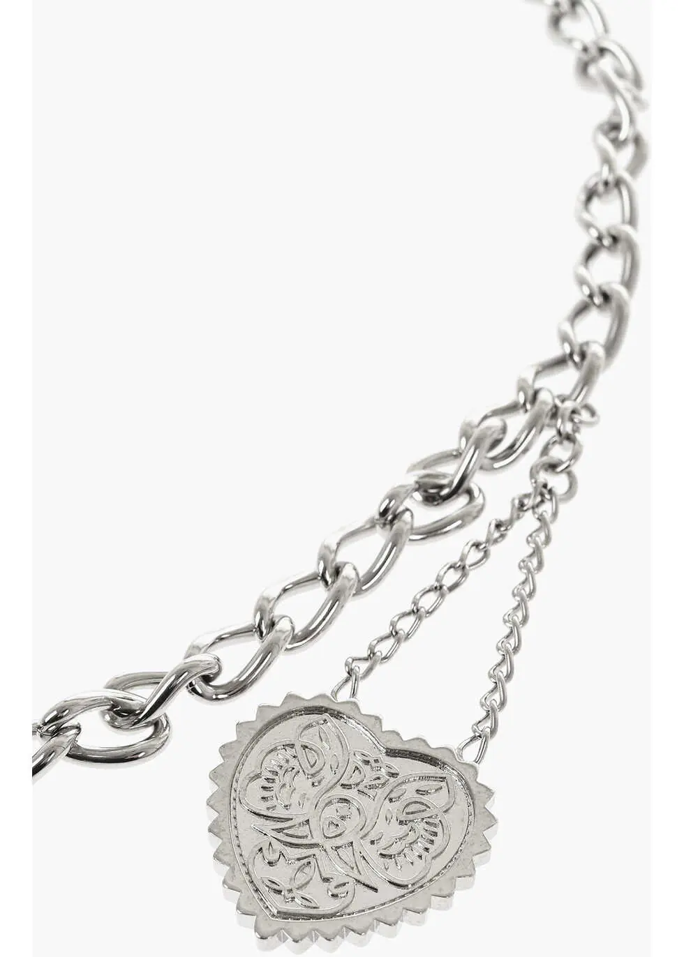 Curele DSQUARED2 Chain Belt With Heart-Shaped Pendant Silver Femei (BM 19760975) 2